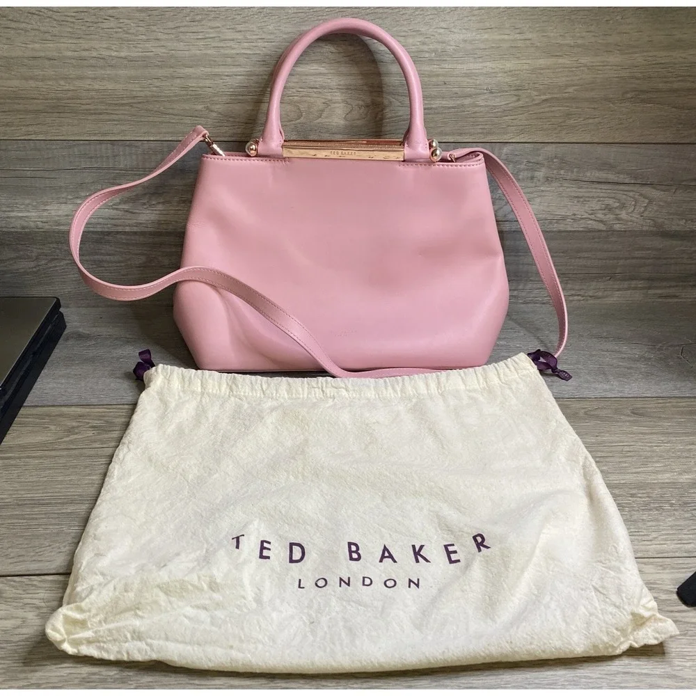 Ted Baker Dusky Pink Handbag Pearl Handle Detail w Dust Bag W Tags